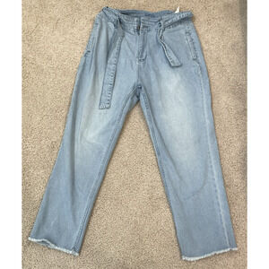 Vintage Calvin Klein Jeans Womens 32 Blue Denim Baggy High Rise 90s w/ belt y2K
